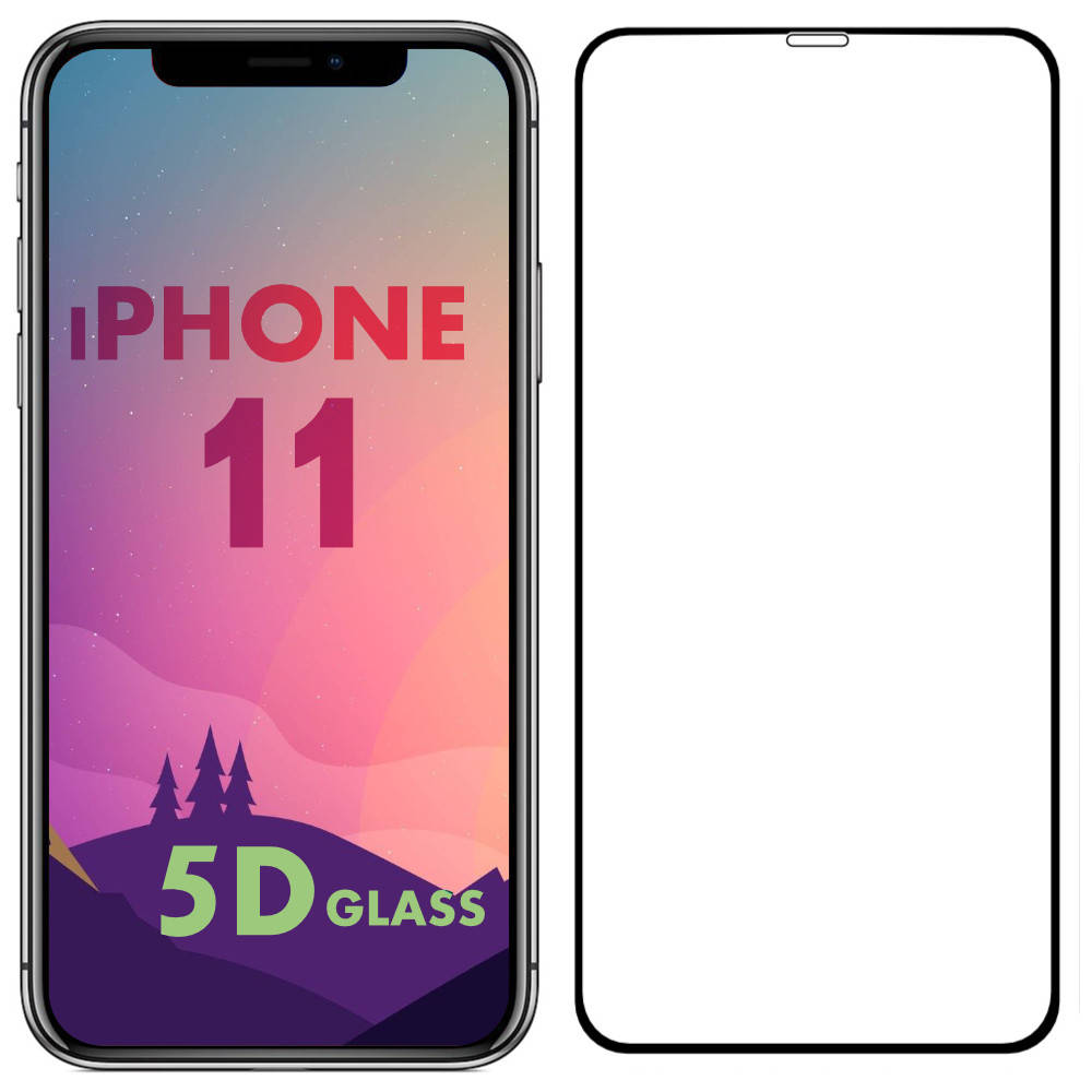 

5D стекло iPhone 11 (Защитное Full Glue) Black, Черный