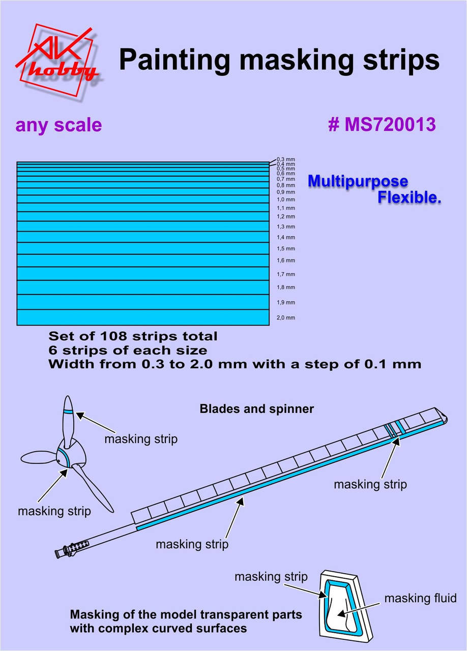 

Маскирующие полоски для покраски моделей. DANMODELS MS720013