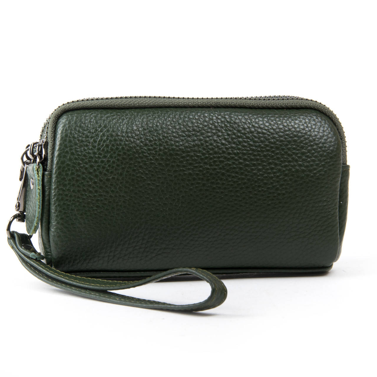 

Кожаный женский кошелек-косметичка цвет зеленый 16*9*5см Cosmetic bag (6002-12 green), Зелёный