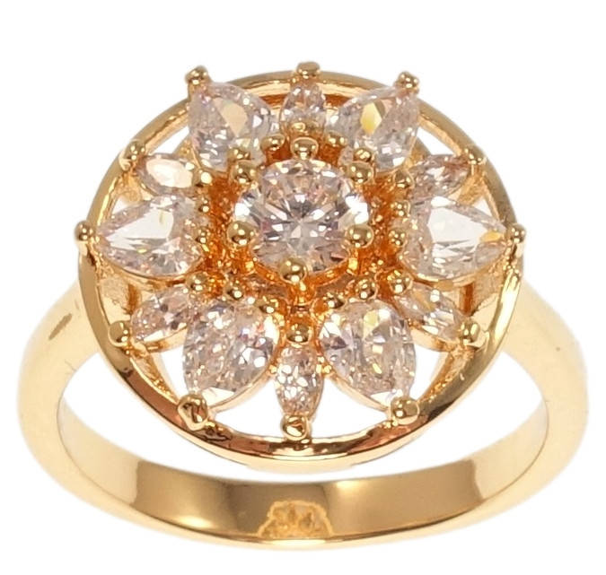 

Кольцо Xuping M&L желтый оттенок "Кристальный цветок" р.16,17,17.5