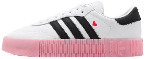 

Женские кроссовки Adidas Samba Rose Valentine (адидас самба роуз, белые/розовые), Белый