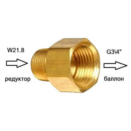 

Переходник баллон-редуктор G3/4 - W21.8 BF