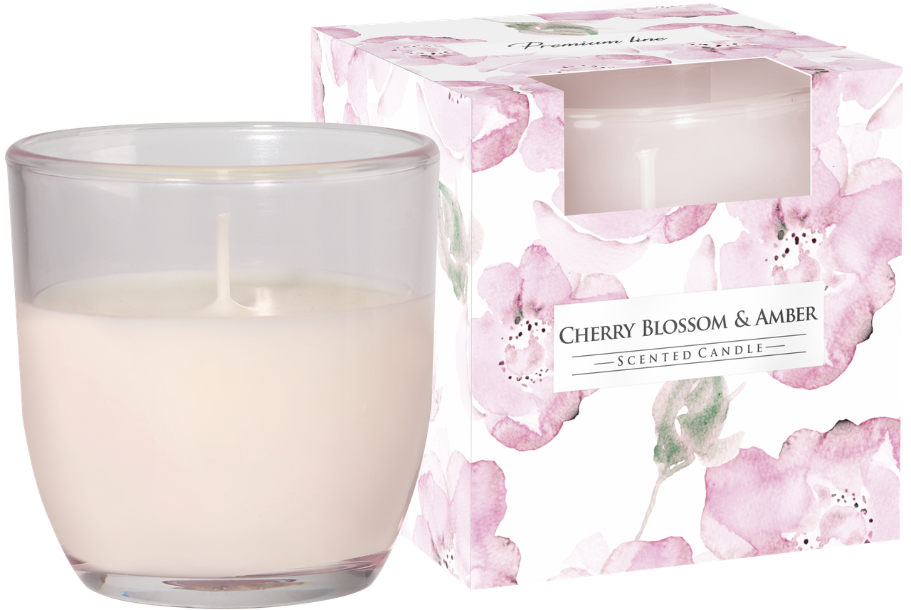 

Ароматическая свеча в стекле "Цветение вишни и янтарь" BISPOL sn75b-323