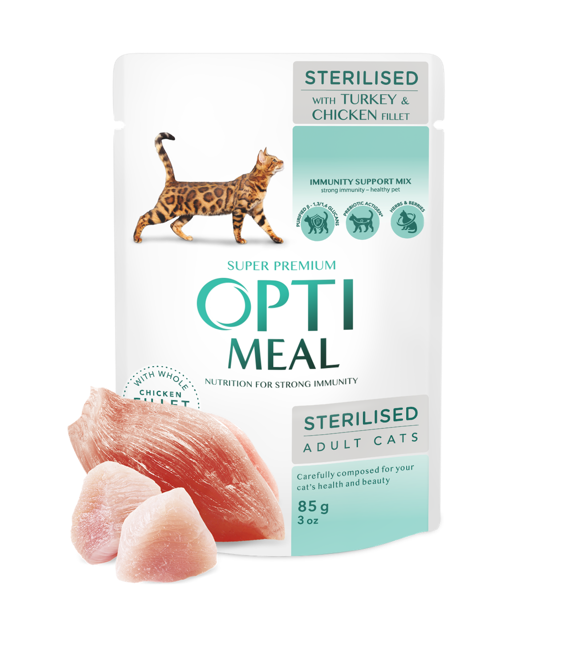 

Консервированный корм OPTIMEAL для стерилизованных кошек и кастрированных котов индейка 12х85