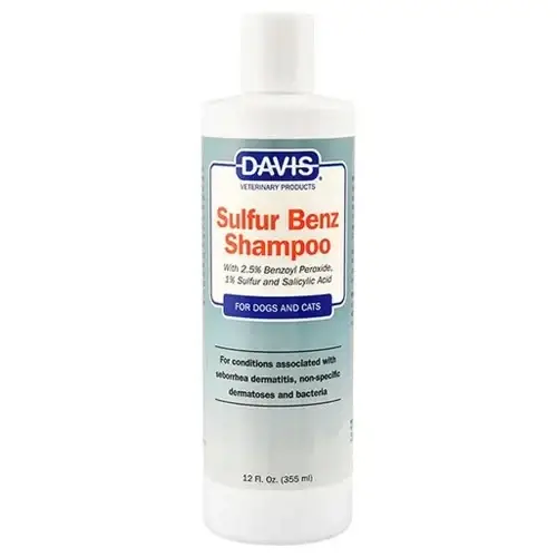

Шампунь Davis Sulfur Benz Shampoo для собак и котов с заболеваниями кожи, 355 мл