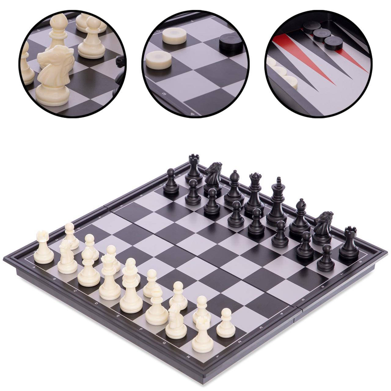 

Настольная игра 3 в1 шахматы, нарды, шашки магнитные Zelart Tactic 56810 (25x25 см)