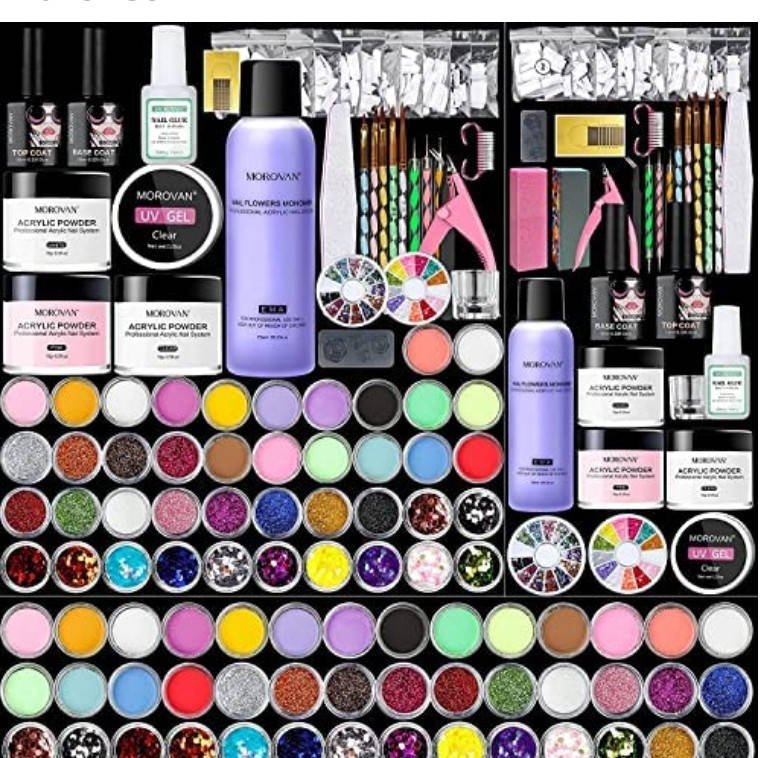 

Базовий набір для манікюру MOROVAN Professional Acrylic Nail Art для початківців (комплект з 3 фотографії)