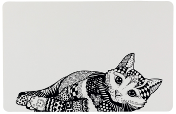 

Коврик под миску Zentangle 44х28 см, белый/черный
