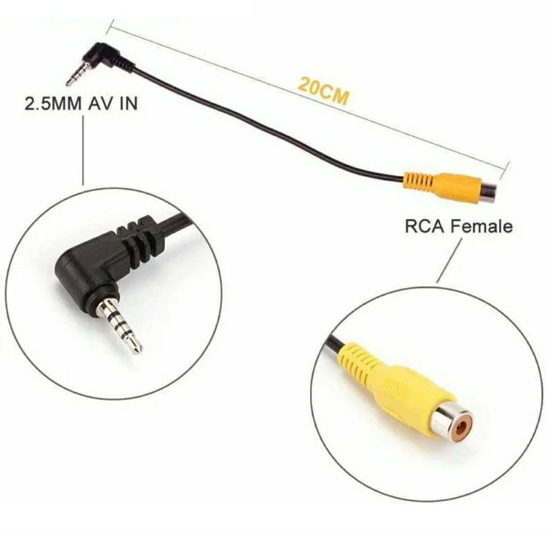 

Переходник для камеры заднего вида в навигатор RCA - JACK 2.5 mm