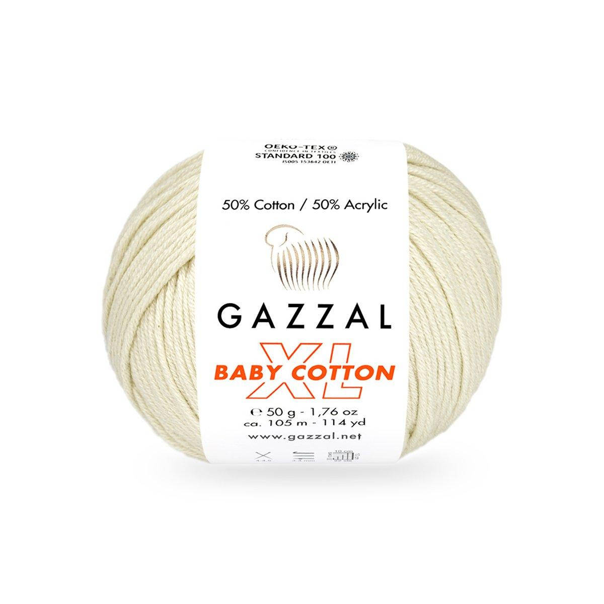 

Gazzal Baby Cotton XL (Газзал Беби Котон ХЛ) № 3437 шампань (Пряжа с хлопком, нитки для вязания)