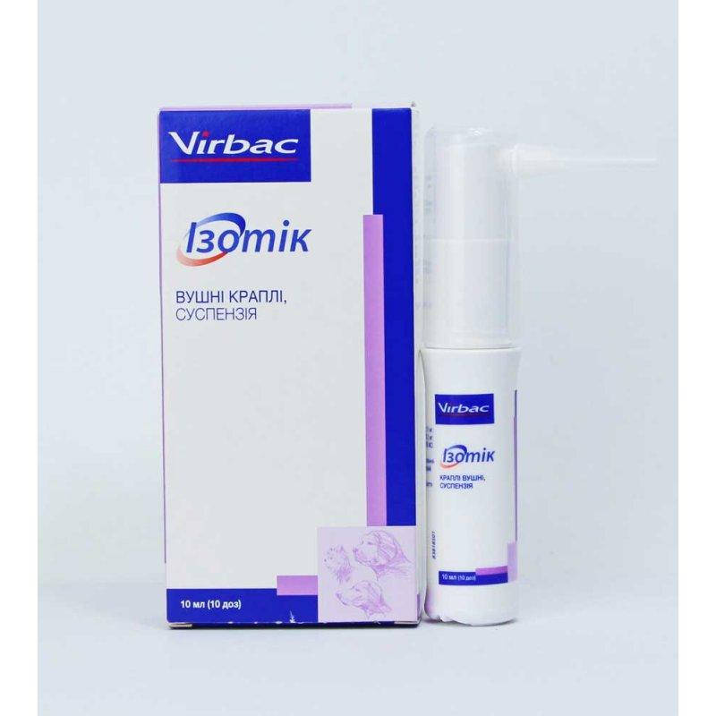 

Изотик 10 мл Virbac ушные капли для лечения отитов у собак 01.2023, Белый