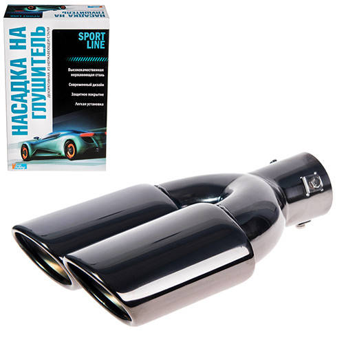 

Насадка на глушитель НГ-0351-BK, внутр.d 64мм/дл. 280мм/2*внеш. 95*70мм