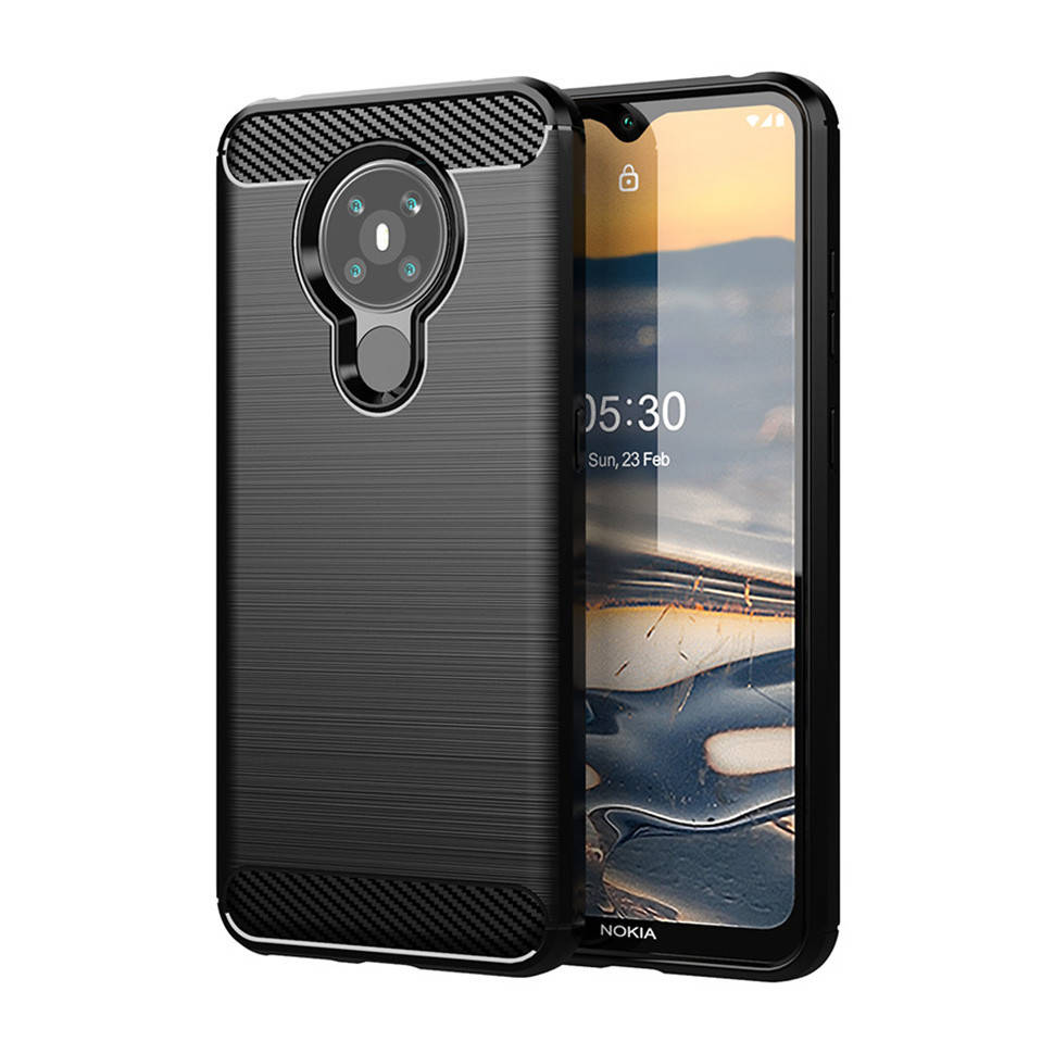 

Чехол Lenuo Carbon Fiber для Nokia 5.3 Black, Черный