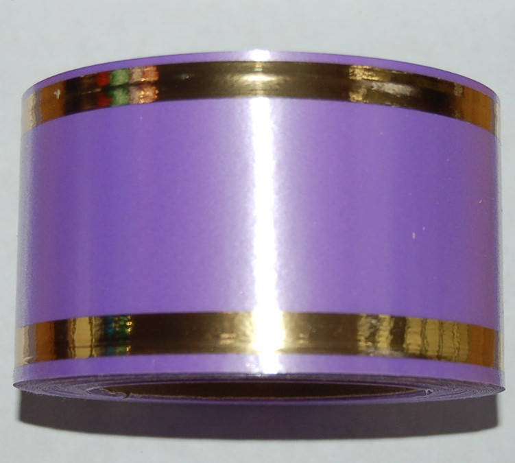 

Лента однотонная с золотом сиреневая 7/50 см Україна, Сиреневый