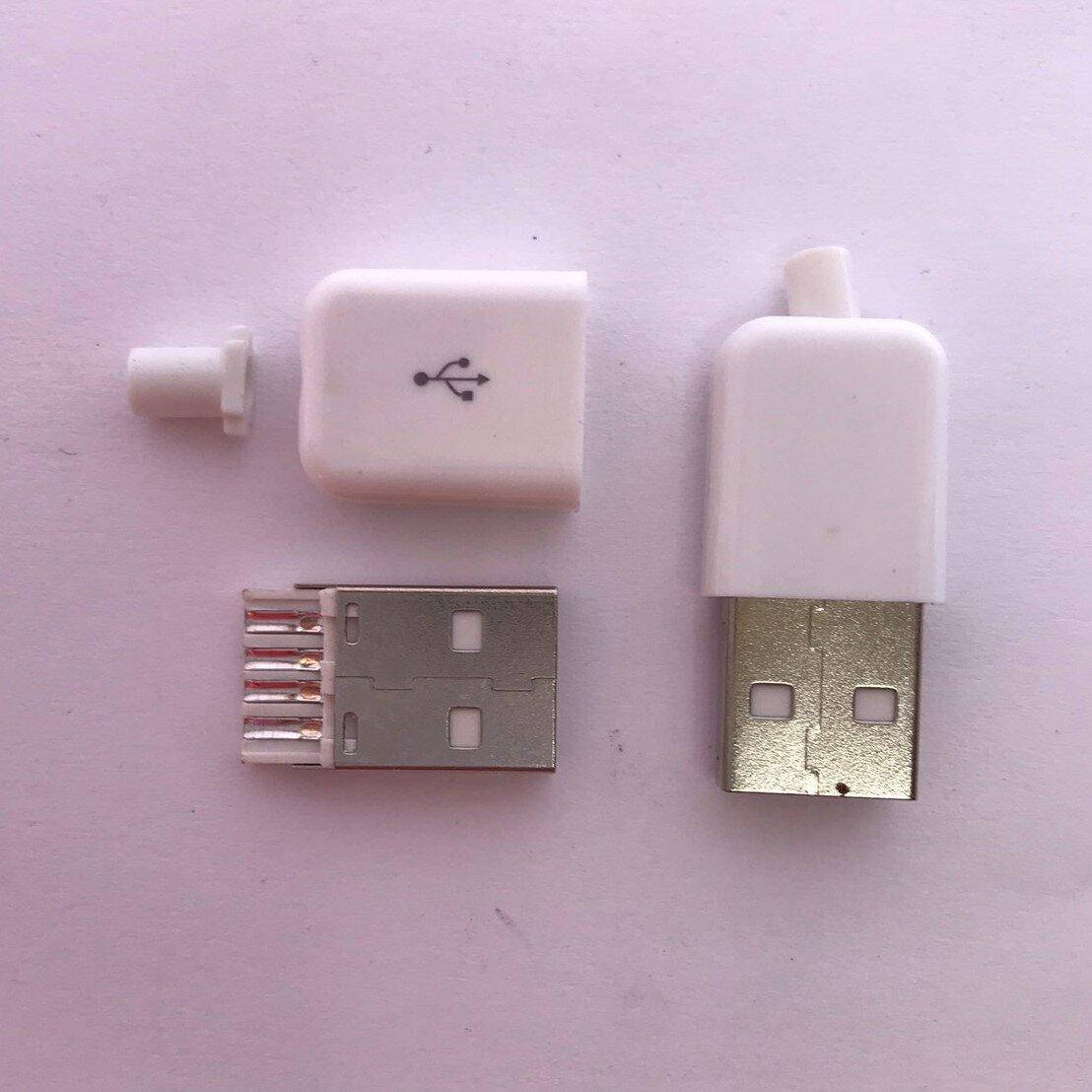 

Штекер USB A разборной с корпусом белый