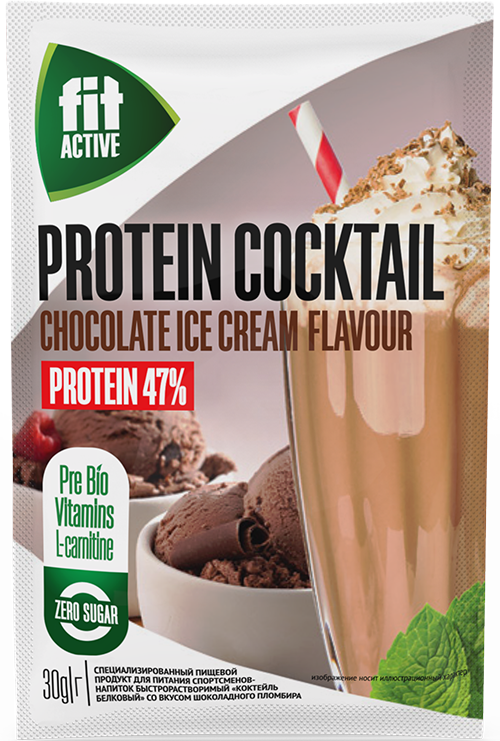 

Коктейль белковый с L-карнитином и гуараной ФитПарад FitActive Шоколадный Пломбир (30 грамм)