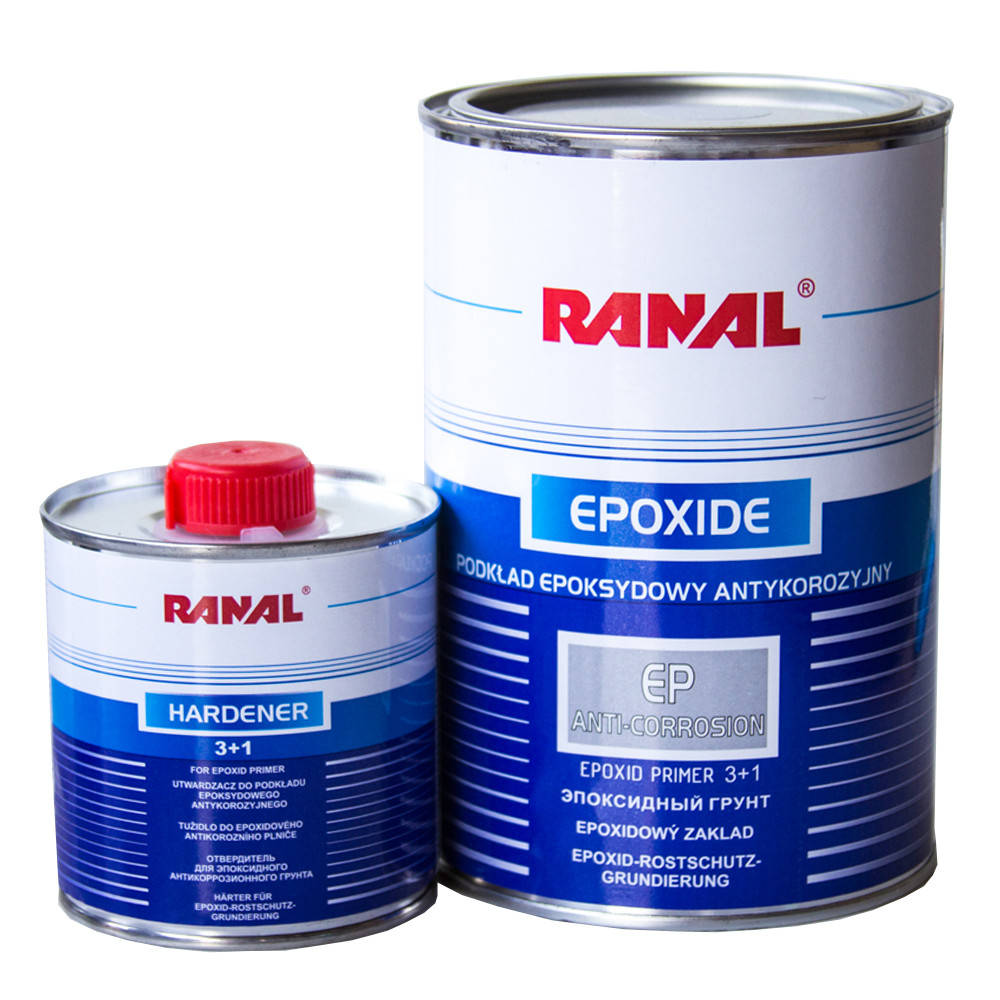 

Грунт эпоксидный Ranal Epoxy Primer 3+1 серый 0,75л с отвердителем 0,25л
