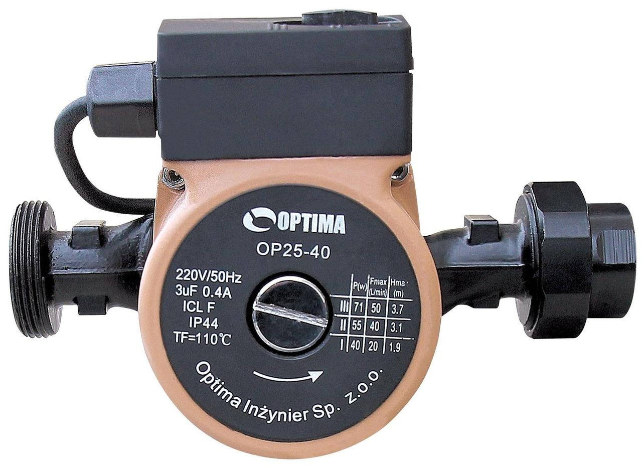 

Насос циркуляционный Optima OP25-60 180 мм (гайки + кабель с вилкой)
