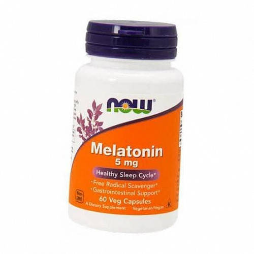 

Мелатонин, Melatonin, Now Foods, 5 мг, 60 капсул