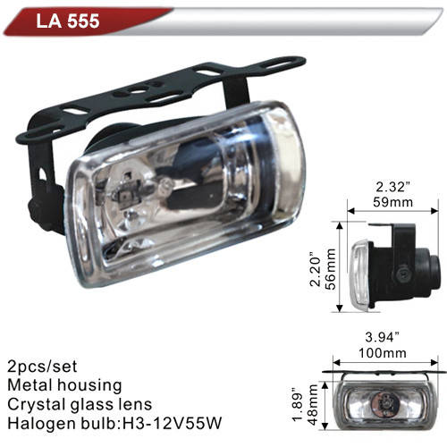 

Дополнительные фары противотуманные DLAA 555 W H3-12V-55W/100*48mm пара