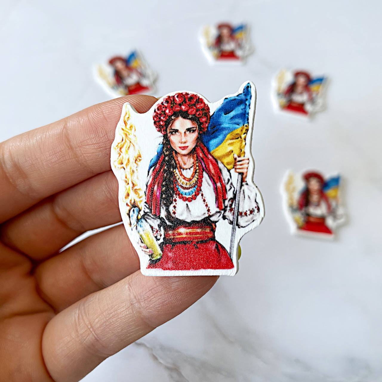 

Серединка "Воинственная украинка", 41х33 мм, матовая