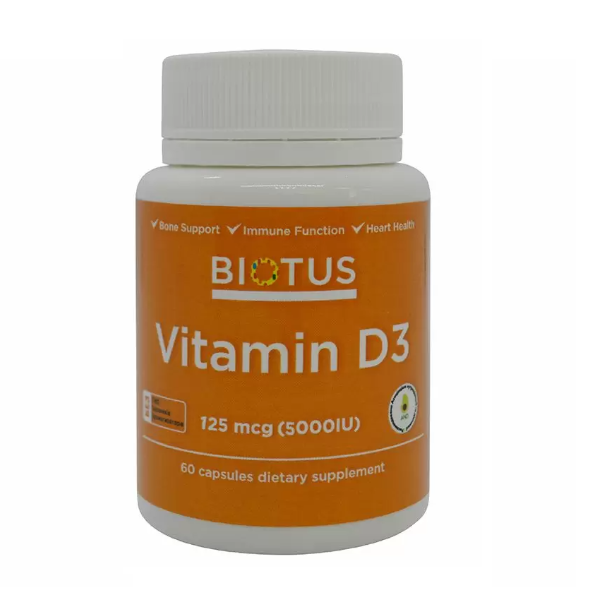 

Витамин Д3, Vitamin D3, Biotus, 5000 МЕ, 60 капсул (BIO-530111)