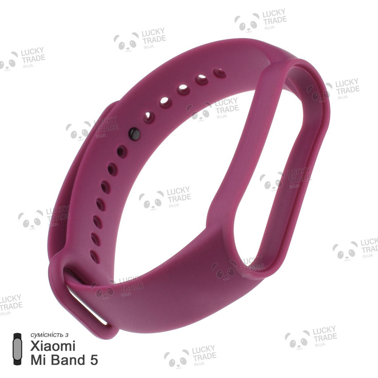 

Ремешок Xiaomi Mi Band 5 силиконовый однотонный браслет Light Бордовый [2419]