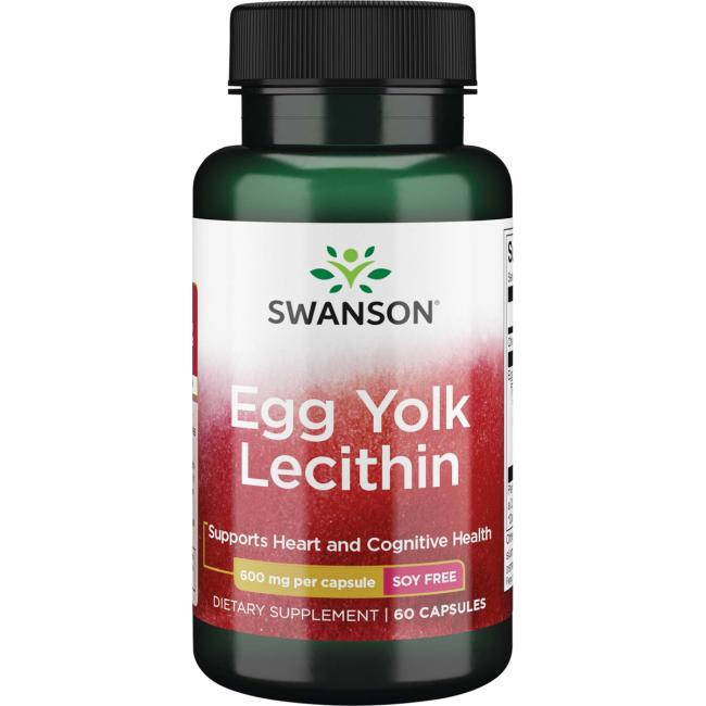 

Лецитин из яичного желтка, Swanson, Egg Yolk Lecithin, 60 капсул