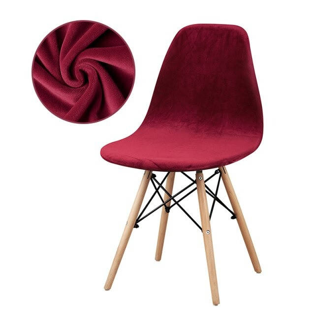 

Чехол на стул бархатный. Универсальный эластичный чехол на стул. Велюровый чехол на стул со спинкой (бордовый)