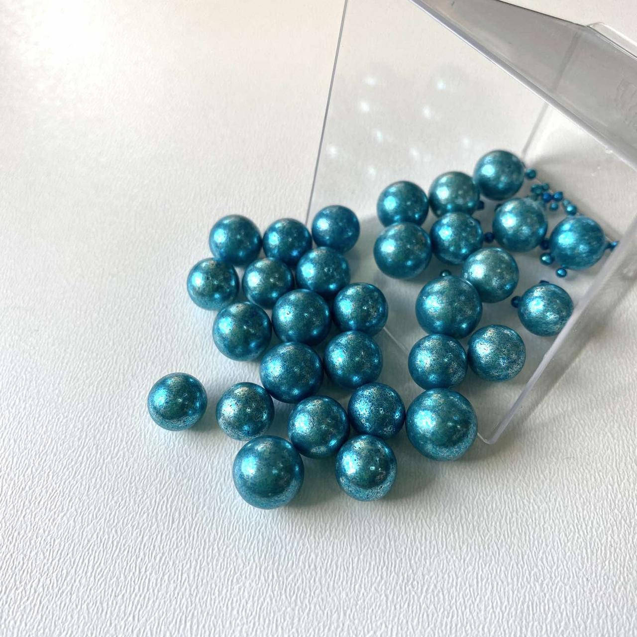 

Посыпка сахарная для кондитерских изделий Бусинки голубой металлик, 10 мм, 20 г