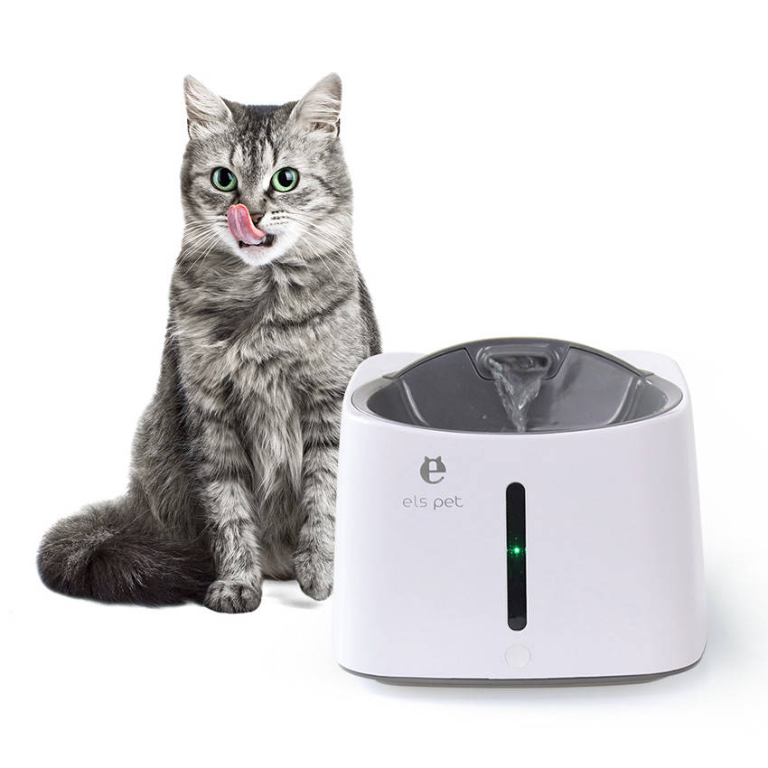 

Поилка питьевой фонтан для кошек, котов и собак с датчиком движения и аккумулятором ELS Pet FD08, Белый