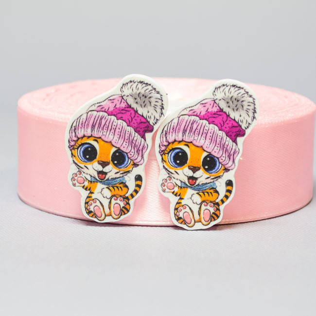 

Кабошон Серединка Тигренок в розовой шапке Сб-735, Разные цвета