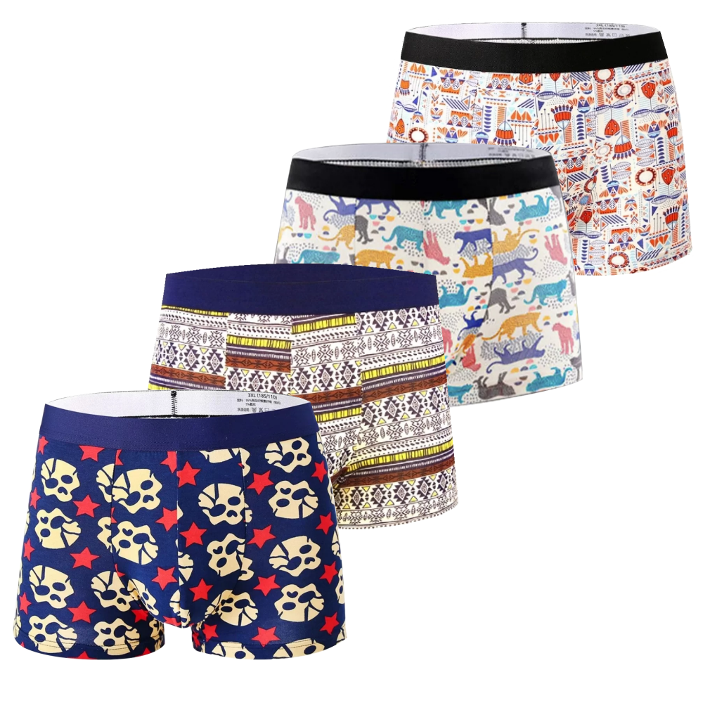 

Набор мужских трусов боксеров с принтом 4 шт.