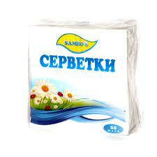 

Серветки SAMBO-R столові білі 50 штук