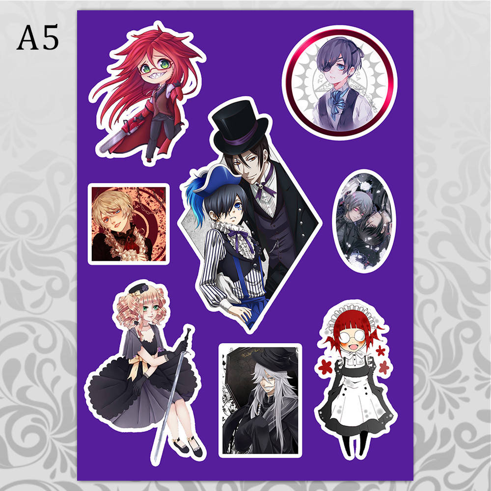 

Стикеры Аниме Black Butler без порезки, Разные цвета