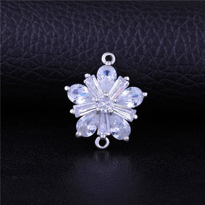 

Подвеска с цирконием в виде цветка, 19.5*16.5мм, контур - метал, цвет как на первом фото