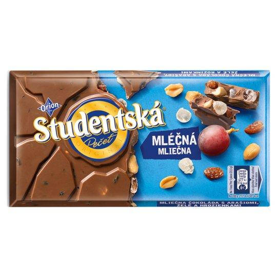 

Шоколад молочный Studentska Pecet с арахисом и изюмом 180 г Чехия