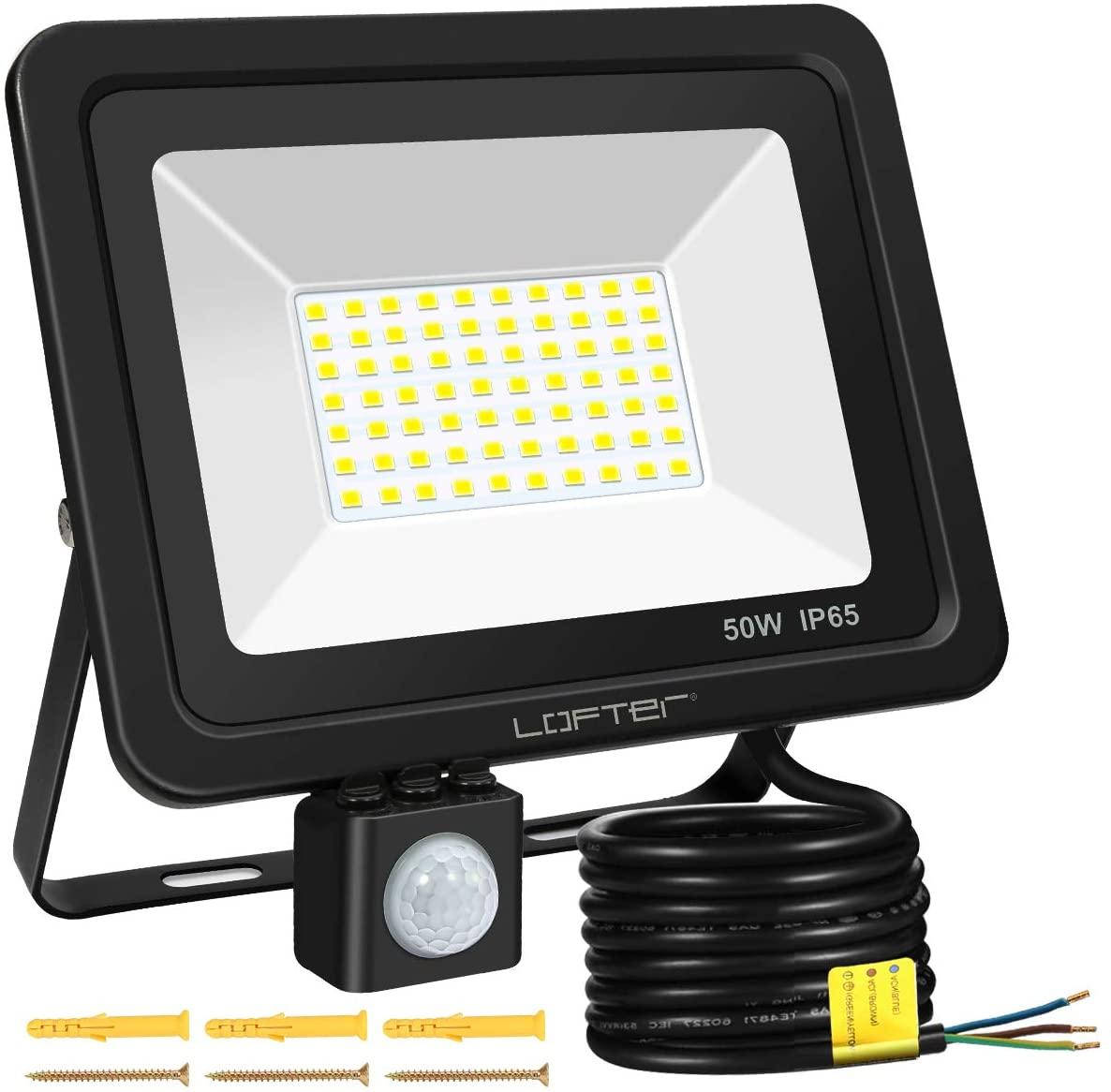

LOFTer 50W 220V 4000Lm 6000K уличный светодиодный led прожектор с датчиком движения и света