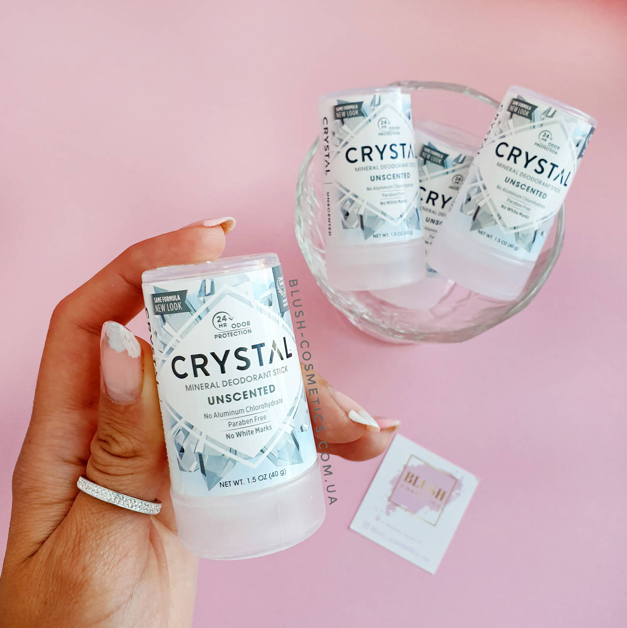 

Мінеральний дезодорант-стік, без запаху, Crystal Body Deodorant (made in USA) 40g