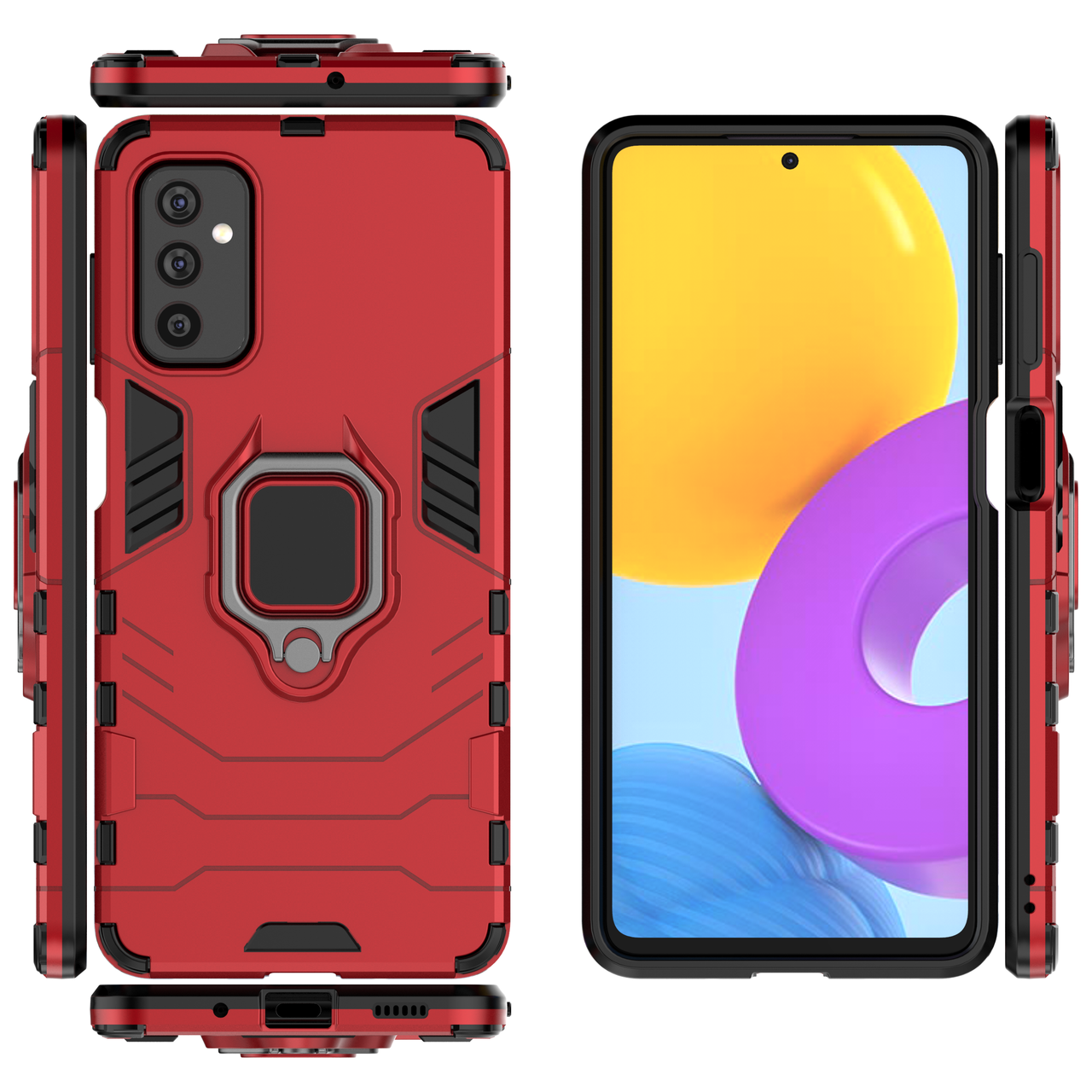 

Бронированный чехол для Samsung Galaxy M52 с кольцом Red, Красный