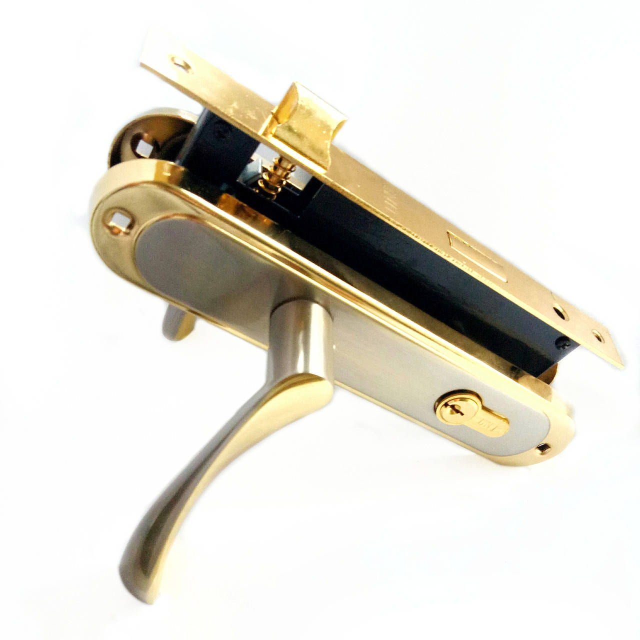 

Замок врезной для дверей с ручками UNILOCK 70100 SN/GP