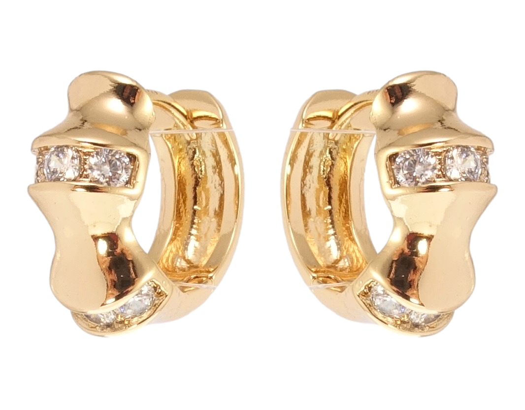 

Серьги Xuping Позолота 18K колечки "Фигурные с цирконием"