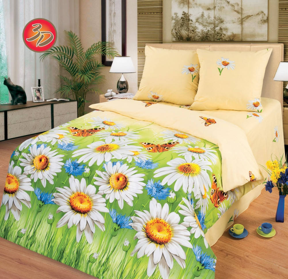 

Постельное белье Лето поплин ТМ Комфорт-текстиль (Евро)