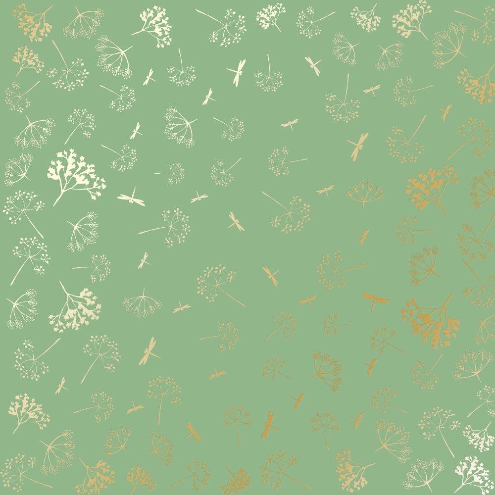 

Папір з фольгуванням - Golden Dill Avocado - Fabrika Decoru - 30x30