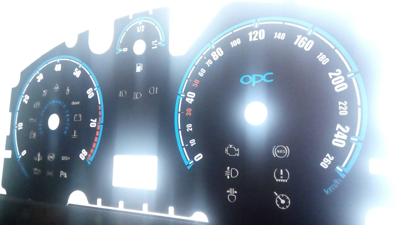 

Шкалы приборов Opel Astra H в стиле OPC