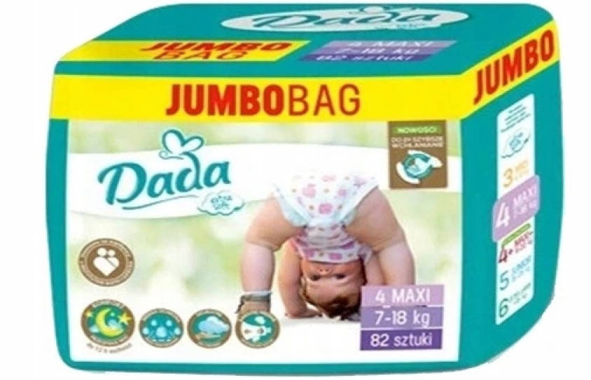 

Подгузники Dada extra soft 4 (7-18кг) 82шт, Зелёный