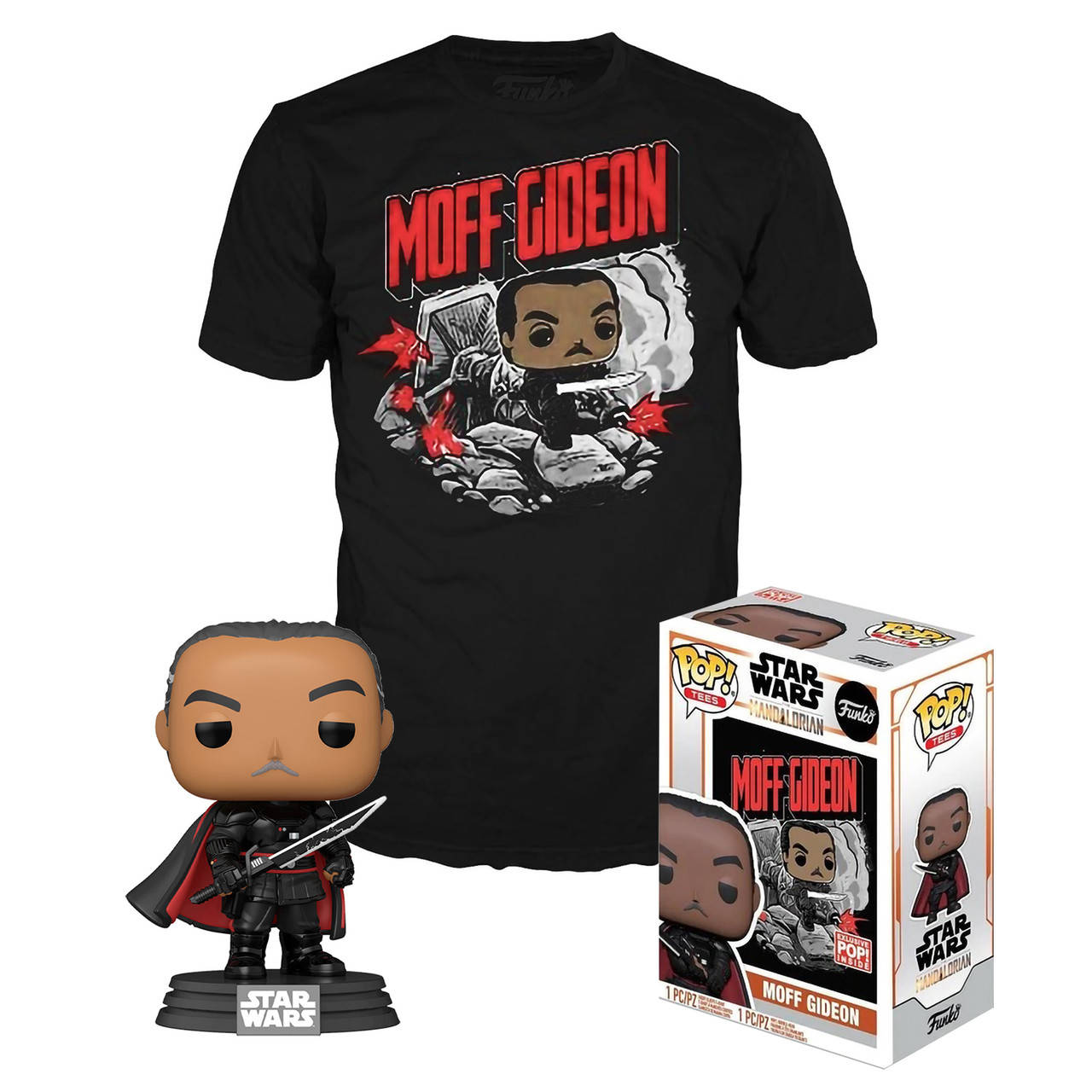

Набор Фигурка+Футболка Funko POP and Tee Star Wars The Mandalorian Moff Gideon (M)