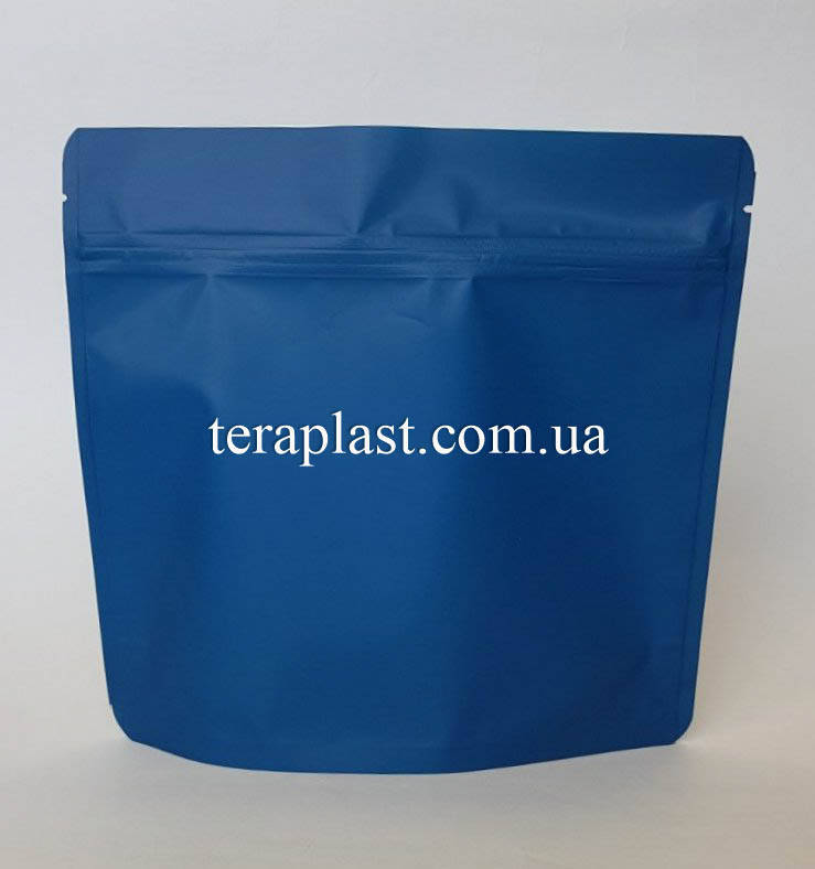 

Дой-Пак 300г синий 200х190х36 зип с тактильным лаком Soft-touch