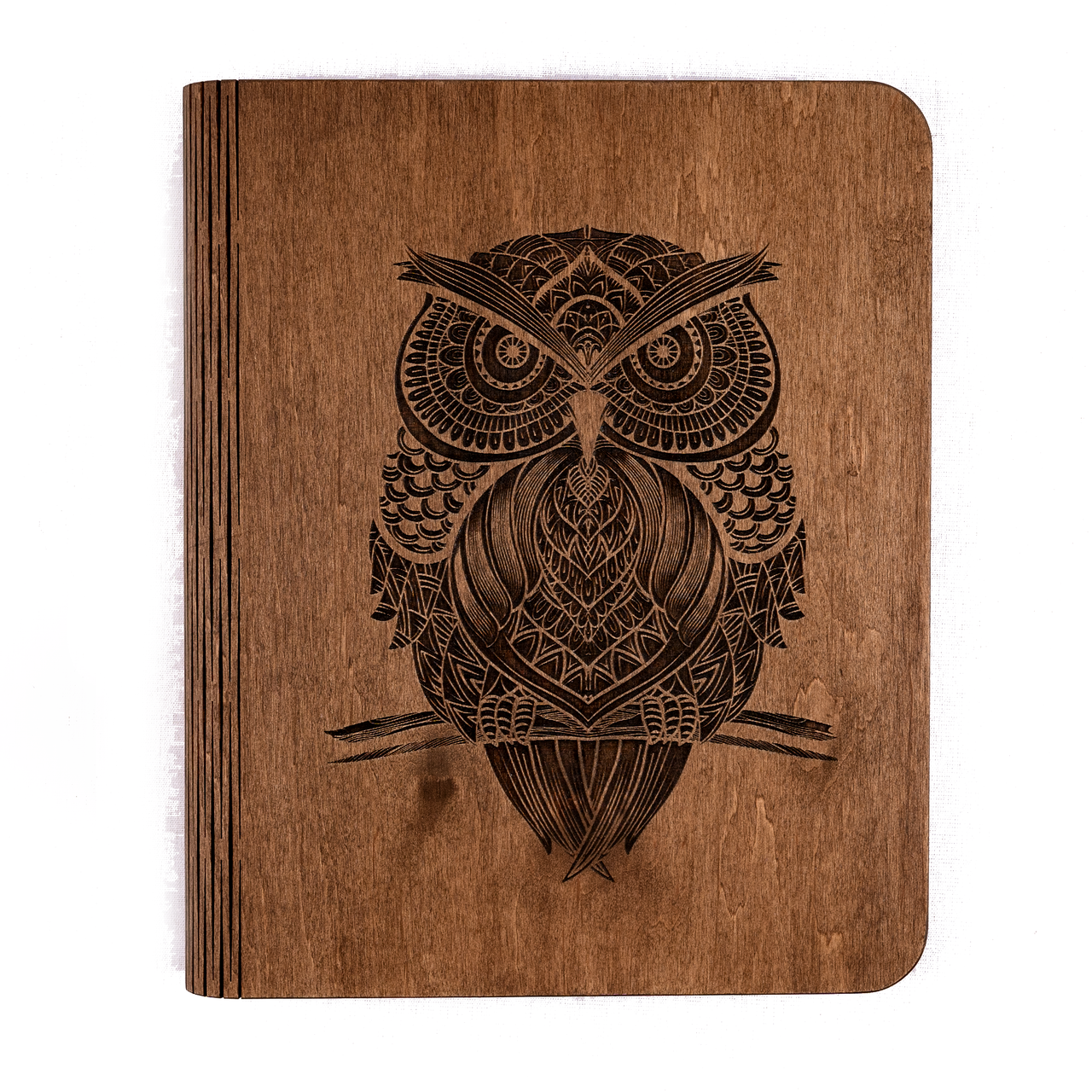 

Блокнот в деревянной обложке "Сова" А5 100 листов Палисандр