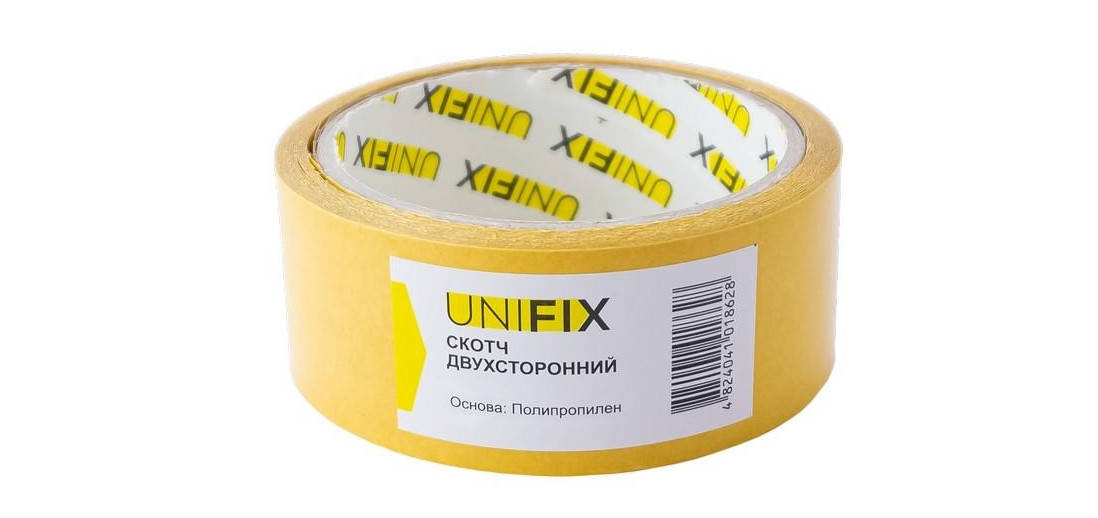 

Скотч двухсторонний Unifix на ППР основе 38мм*10м, Желтый